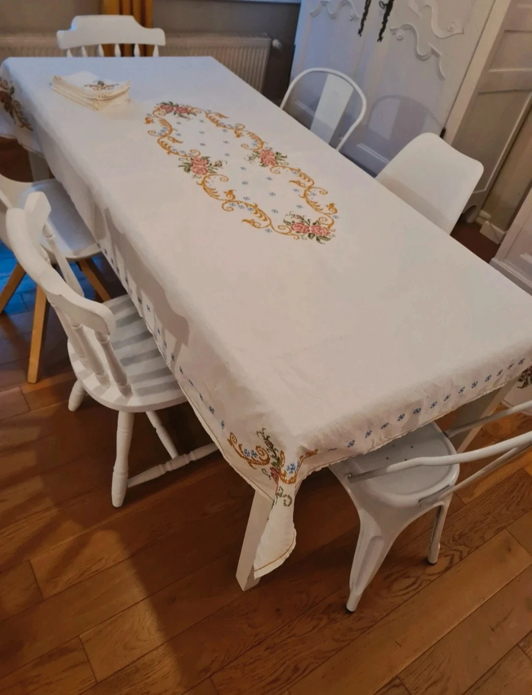 Toalha bordada de linho antigo – photo 2